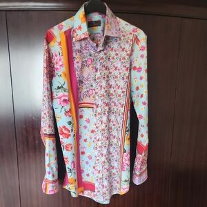 Etro Vibrant Floral Button Down Shirt